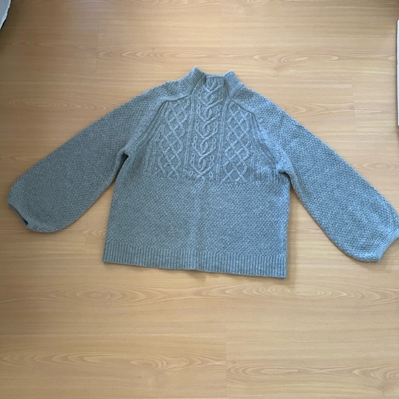 CYNTHIA ROWLEY Gray Oversized Mock Turtleneck Wool Sweater Size XS - Picture 14 of 14